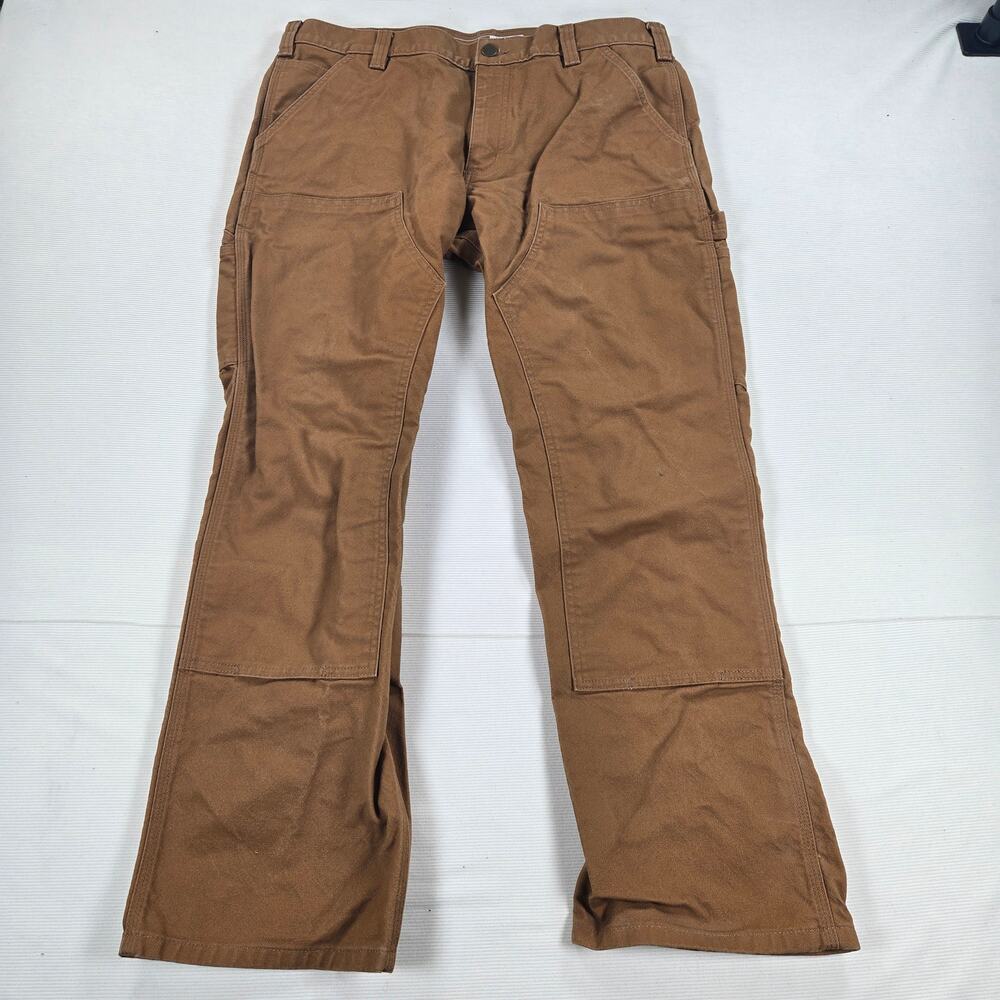 Carhartt Relaxed Straight Rugged Flex Duck Double Front Dungaree Pants Size 36